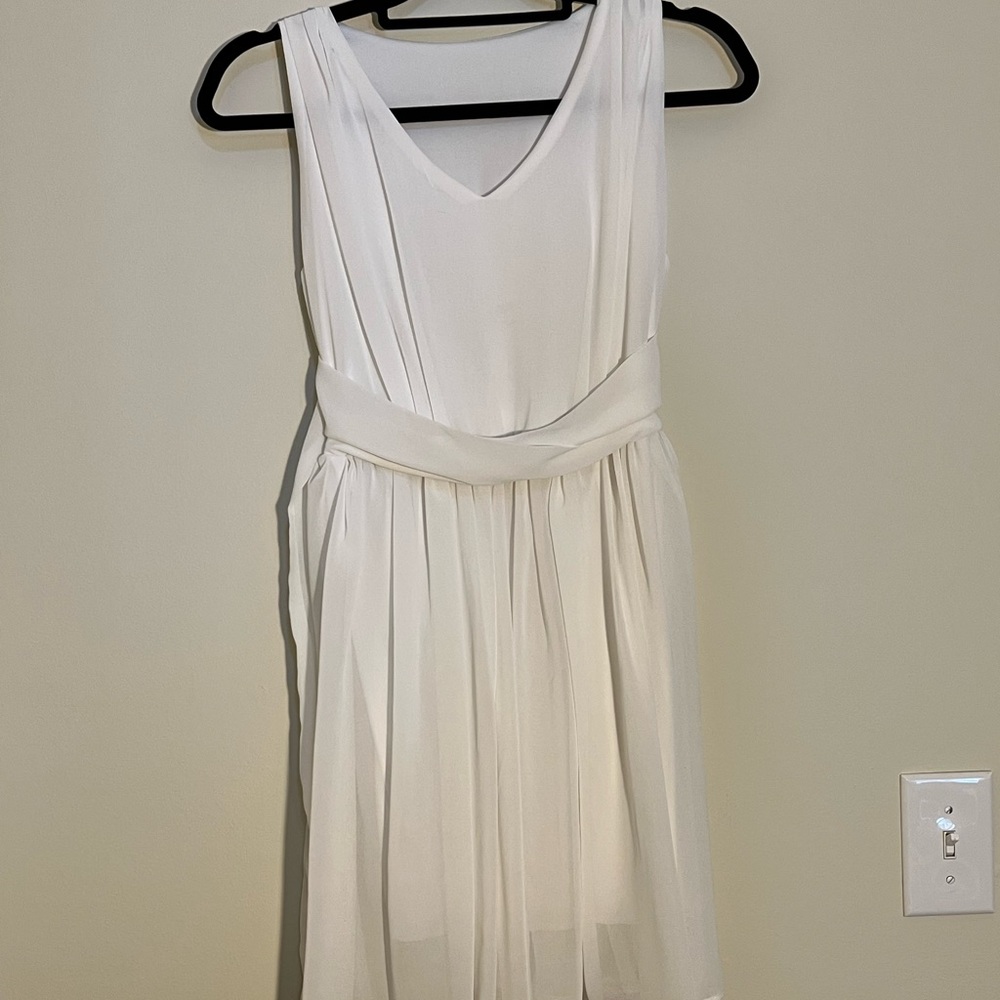 Mini white dress. Cute and minimal style